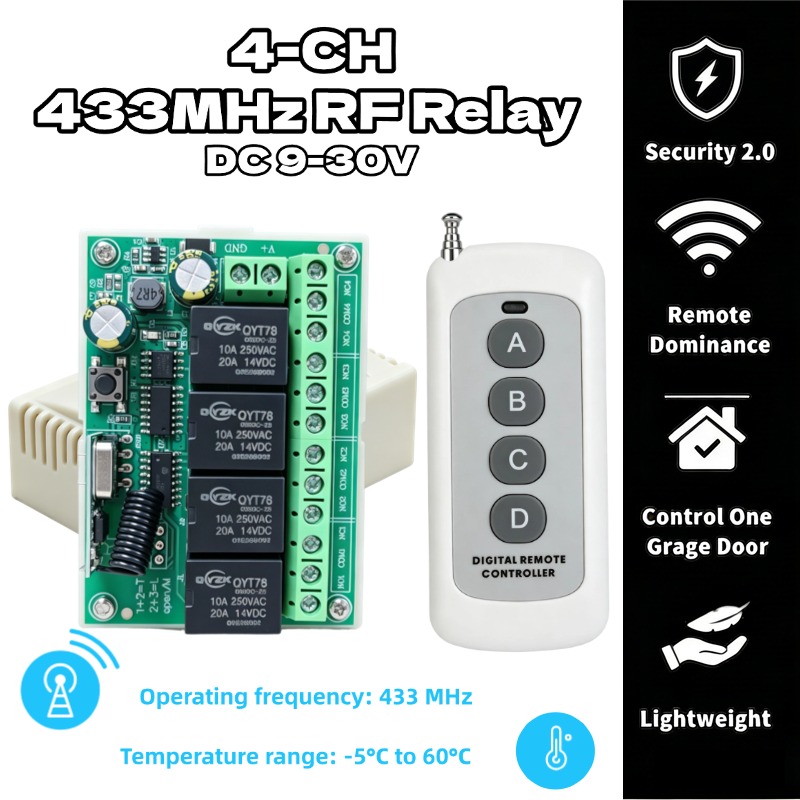 433Mhz Receiver Module - Interruptor de Control Remoto Inalámbrico Universal,