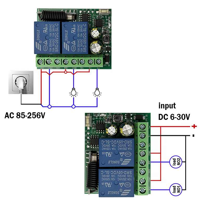 DC 9V 12V 24V AC 85-250V 2CH m - 433Mhz Receiver Module reseña y precio
