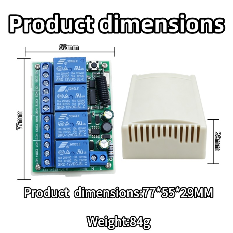 Control remoto RF de 4 canales - 433Mhz Receiver Module reseña y precio