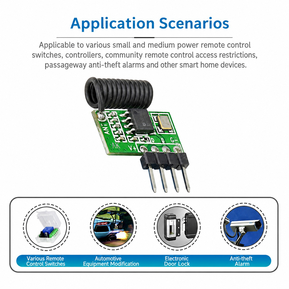 Módulo Receptor RF Superhetero - 433Mhz Receiver Module reseña y precio